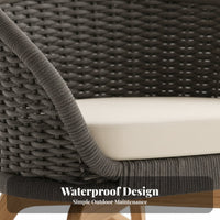 4 Pieces 4-Piece Wicker Conversation Set Waterproof Outdoor Furniture Woven textures sturdy Frame for Balcony, Terrace, rearyard