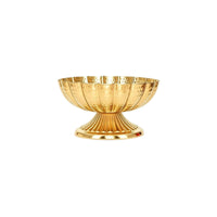 Fluted Pedestal Bowl Vertical Paneling Table Decoration Sculpted Edges