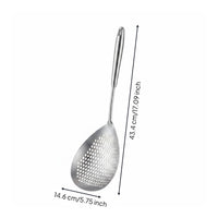 Long Handle Skimmer Ladle Easy to Drain Mesh Draining Spoon Heat-Resistant