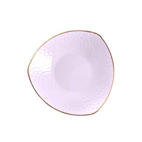 Gold Trimmed Ceramic Triangle Plate, Bone China