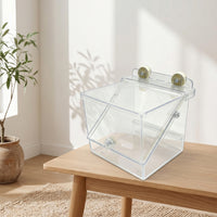 Acrylic Pet Feeder with Suction Cups Transparent for Enclosures, Squirrels
