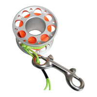 Compact Scuba Diving Reel Lightweight Finger Spool with Snap Hooks Aluminum Dive Reel with Bolt Snap Clip Portable for Underwater Navigation