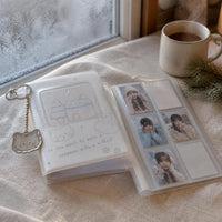 Cute Winter Cat Mini Photo Album for 3-inch Instax Cards, Kpop Photocard Holder, 40-Pocket Storage Book