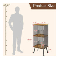 Three-Tier Vinyl Album Stand Easy Assemble 3 Shelf LP Organizer Exposed Mesh