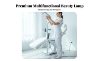 Flicker-Non-Flickering Shadowless Beauty Lamp Wheeled Base Esthetician Rolling Light Dimmable Gooseneck Task Light 16x Magnification for Artists, Dermatologists, Medical Office, Workshop, Crafting, Reading