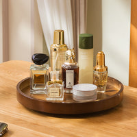 Rotating Cosmetic Organizer with Makeup Brush Holder for Dresser
