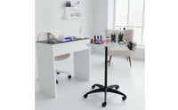 Hairdresser Trolley with Cups Portable Salon Tray on Wheels Movable Rolling Hair Tray for Hairdressers, Nail Technicians, Barbershops, Beauty Parlors
