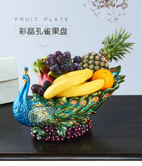 孔雀果盘客厅桌面摆件零食盘干果盘糖果盘收纳盘装饰批发一件代发