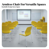 Armless Molded Shell Chair Stackable Design Armless Utility Chair Space-Saving