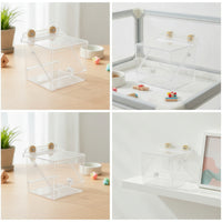 Acrylic Pet Feeder with Suction Cups Transparent for Enclosures, Squirrels