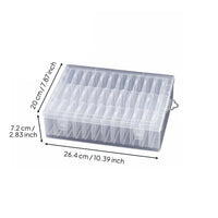 Clear Compartment Storage Case Dust-Resistant 24 Grid Box Secure Latch Organizer for Hobbyists