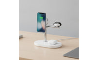 25W 3-in-1 Charging Stand Cool 3-in-1 Charging Station Compatible Qi2 Wireless Charger Easy Alignment for Desk