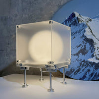 Square Desk Lamp Metal Frame Home Lighting Soft Light for Tabletop