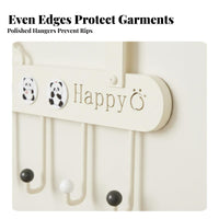 Panda Themed Hook Rail Traceless Adhesive Animal-Shaped Hanger Easy to Install
