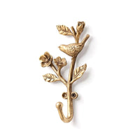 Metal Hook with Bird Motif Compact Antique Gold Hook Long-Lasting for Entryway