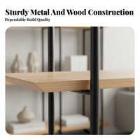 Floor-Standing unobstructedrear Etagere Modern and aesthetic utilitarian Etagere shelving universal Multi-Functional Shelving universal Sturdy Construction for Home Office Workers, Design aficionados, Apartment Dwellers, Study, Bedroom, Library