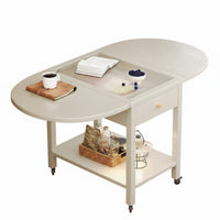 Folding Trolley with Removable Tray Rolling casters Mobile End Table for Balcony