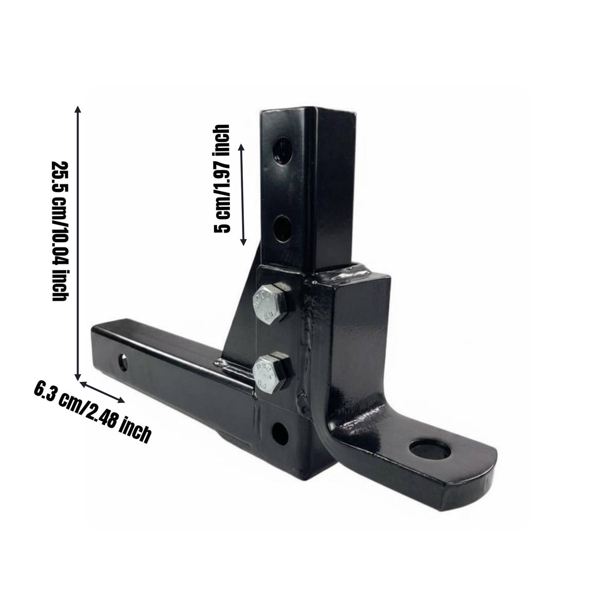 10 Inch Drop Hitch Mount Powder Coated Adjustable Trailer Hitch Ball Mount Anti-Tamper-Resistant for Rough-Terrain