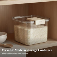 Moisture-Proof Rice Storage Container Flip-Top Lid Large Rice Container Stackable Design for Kitchen