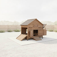 Chicken Coop with Laying Station Wooden Chicken Coop with Ramp Outdoor Avian   for Hobby Farmers, Backyard, Garden, Small Farm