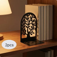 Metal Bookend Pair Matte Finish Tree Cutout Bookend Sturdy Metal Bookends