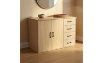 Rectangular Storage Cabinet Four Drawers Drawer Cabinet Wood-Grain Finish