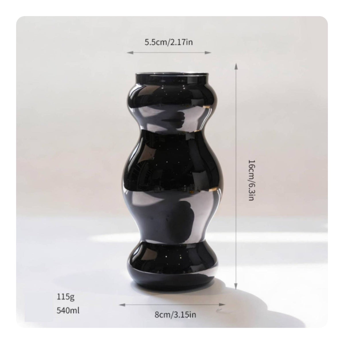 Ringed Glass Vase Multi-Color Options Curvy Colored Glass Vase Polished Mouth