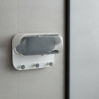 Wall-Mounted Glasses Storage Organizer Compact Glasses Case with Hooks Eyewear Holder with Cover Space-Saving Dustproof