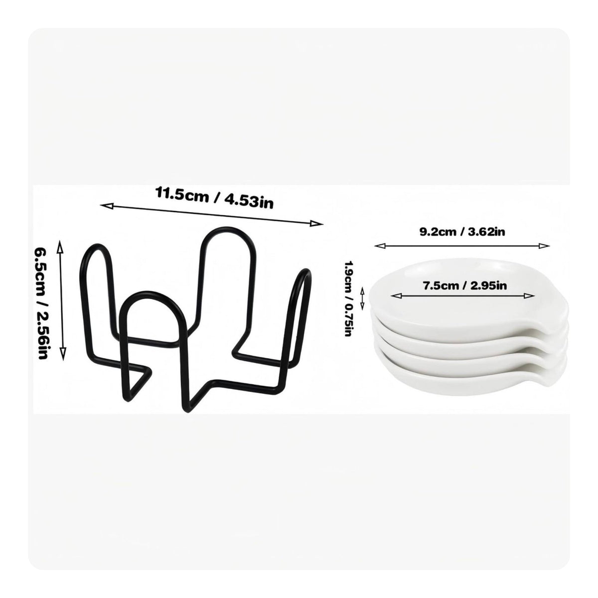 4 Pieces Spoon Rest Set With Storage Rack Tableware Accessory Space Saving