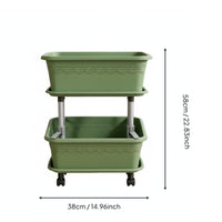 Rolling Vegetable Planter With Wheels Multi-Tier Planter Stand Heavy-Duty
