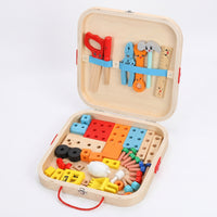 Wooden Toy Tool Set Colorful Wooden Educational Children Construction Set for Preschoolers