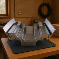 Three-Layer Tool Box Silver Finish Stainless Steel Tool Box Rust Resistant