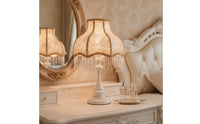 Table Lamp with Textile Shade Decorative Bedside Table Lamp Floral Warm for Bedroom, Reading Corner
