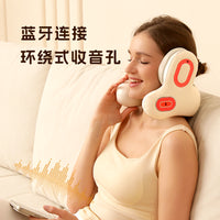 跨境睡眠降噪ANC颈部按摩加热敷便携式U型颈枕便携式手机蓝牙音乐