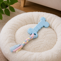 Multicolor Dog Chew Toy, Long Thermoplastic Rubber Puppy Bone, Cleans Teeth, Tough Puppy Toys for Teething