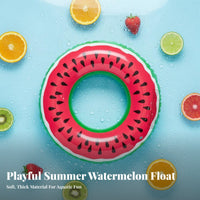 High Buoyancy Fruit Design Swim Circle Long-Lasting PVC Material Fruit Design Pool Inflatable Heavy Duty Watermelon Swim Circle Portable for Children, Adults, Beach, Water Party