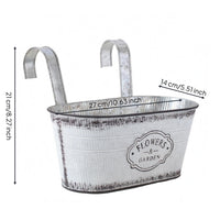 Galvanized Hanging Planter Drainage Hole Wall-Mounted Planter Basket Lightweight