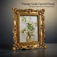 Ornate Gold Resin Photo Frame, European Picture Frame, Embossed Floral Design, Romantic Bedroom Deco - Image 7