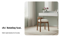Rotating paded Seat 360-Degree Rotation Vanity Stool Curved support Support Soft and Comfortable for Women, Adults, Makeup Room