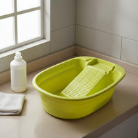 Plastic Wash Tub with Integrated Washboard Thickened and Long-Lasting