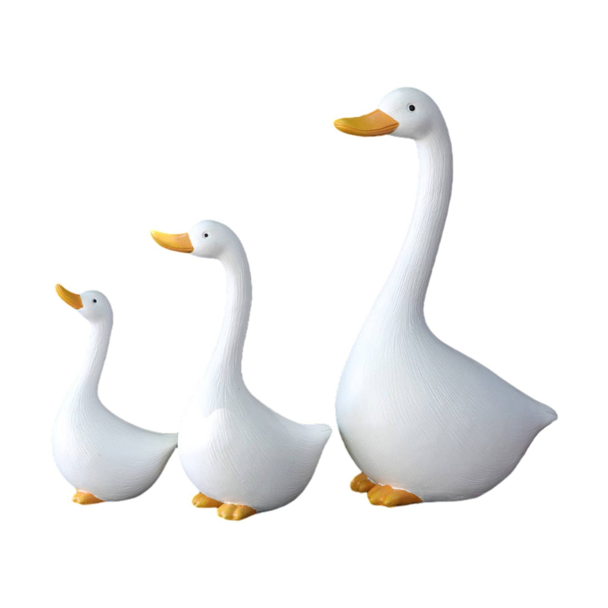 3 Pieces Cartoon Waterfowl Sculpture Cute Resin Waterfowl Decoration