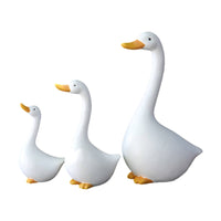 3 Pieces Cartoon Waterfowl Sculpture Cute Resin Waterfowl Decoration