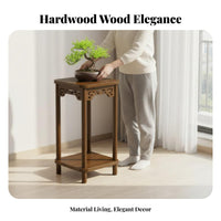 Tiered Wooden plant display rack Freestanding Planter Holder Space-Saving for Balcony