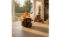 Inflatable Pumpkin Cart Halloween Inflatable with LED Lights Luminous Yard Decoration for Garden