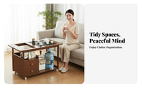 Mobile Tea Station Multifunctional Design 2-Tier Serving Trolley for Living Room