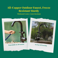 Rustproof brass outdoor faucet
