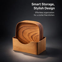 PP Wood Snack Tray Set, Stackable Lightweight Dessert Plates for Food Presentation, Appetizer Dish for Movie Night Tea Time