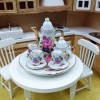 Miniature Ceramic Tea Set for Dollhouse Pretend Play