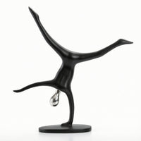 Abstract Woman Sculpture Matte Black Abstract Figure Elegant for Art Lovers