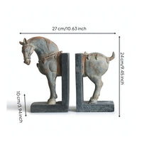 Horse Bookends Vintage Decorative Bookends Decor for Bookshelf, Library